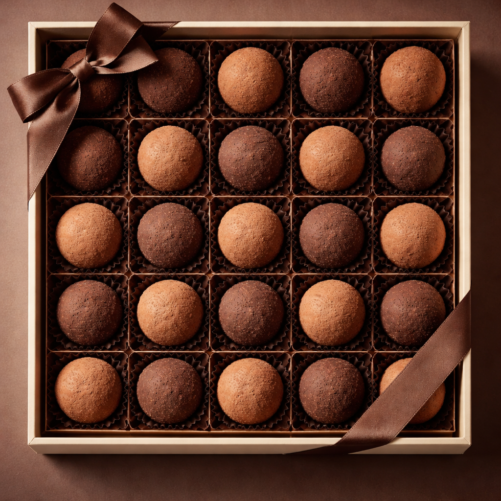 Bitter ve sütlü trüf seçkisi hediye kutusu
